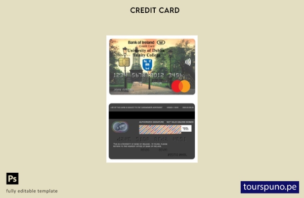 lista para imprimir plantilla de tarjeta mastercard de crédito Affinity del Banc